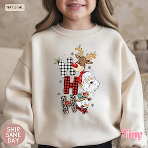 Kids Christmas Reindeer Sweatshirt, Festive Holiday Pullover