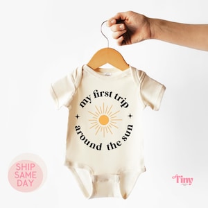 Meine erste Reise um die Sonne Geburtstags-Bodysuit für Kleinkinder, erster Geburtstags-Bodysuit, einjähriges Baby Outfit, erste Geburtstagsgeschenke