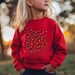 Christmas Lights Coquette Bow Kids Sweatshirt, Funny Xmas Shirt, Holiday Sweater for Children image 4