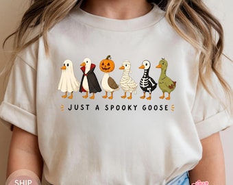 Halloween Goose Shirt, Just a Spooky Goose Kids Tee, Toddler Halloween Shirt, Cute Goose Fall T-Shirt, Trick or Treat Outfit