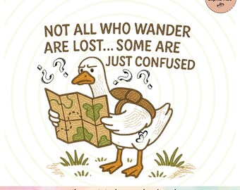 Funny Goose Hiking PNG: Confused Traveler Art (Digital Download)
