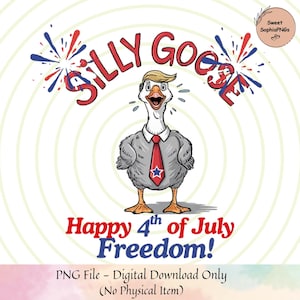 Funny Patriotic Goose PNG: 4th of July Digital Download