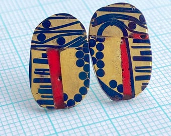 Earring stud enamel