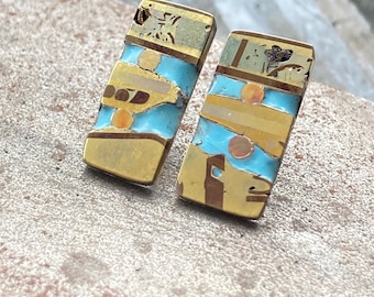 Earring stud enamel