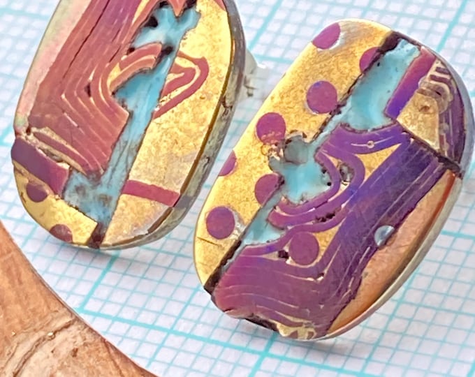 Earring stud enamel