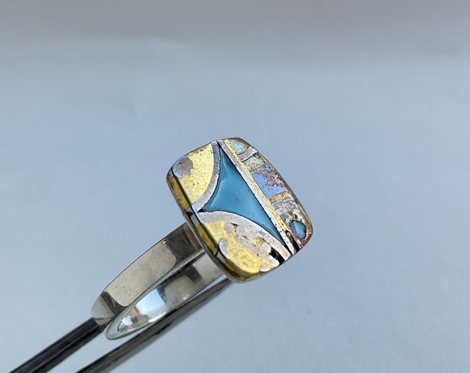 Enamel ring size P 3/4