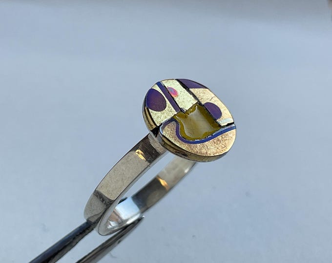 Enamel ring size R 3/4