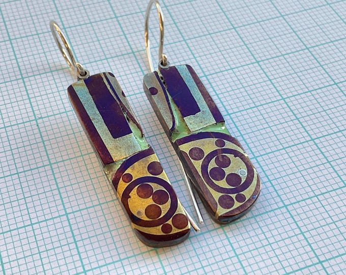 Earring  large enamel