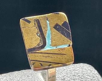 Fancy enamel ring size W 1/2