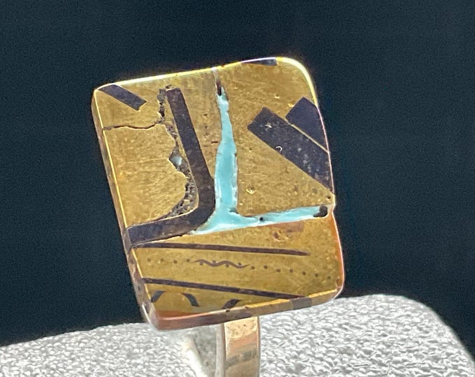 Fancy enamel ring size W 1/2