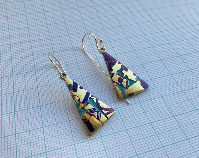 Earring large enamel