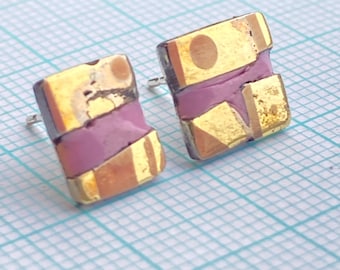 Earring stud enamel