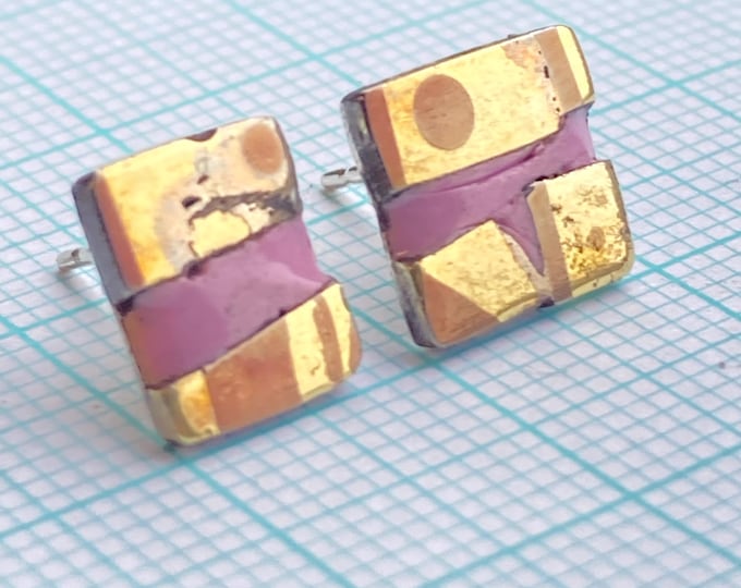 Earring stud enamel