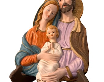 Vintage Holy Family Plaster Wall Plaque, Religious Decor