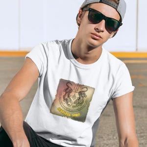 Twin Tigers Sak Yant Shirt | Thai Tattoo Design Tee | Spiritual Protection | Minimalist Martial Arts Apparel | Fearless Warrior T-Shirt