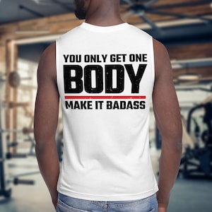 Make It Baddas Tank Top – Gym Motivation Muscle Shirt – Fitness Workout Sleeveless Tee