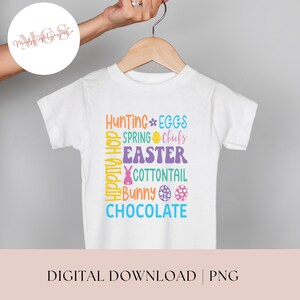 Camiseta infantil de búsqueda de huevos de Pascua PNG: Floral primaveral retro (descarga digital)
