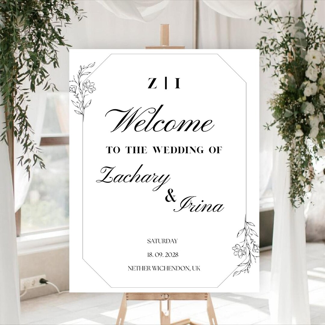 Editable Welcome Wedding Sign Template Minimalist Sign Welcome Wedding ...