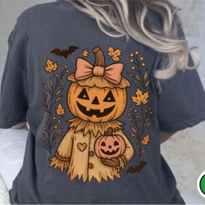 Kwiatowy patchwork PNG, retro kwiatowy patchwork w stylu boho, darmowy wzór koszulki z dynią na Halloween