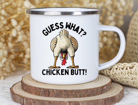Funny Guess What? Chicken Butt! Png, Funny Guess What? Chicken Butt! png, Humorous White Chicken Graphic, Comical Chicken Design