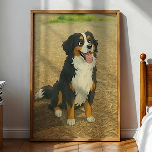 Personalized Studio Ghibli Painting Custom Cartoon Dog Portrait Pet Owner Gift Pet Memorial Gift Anime Style Dog Digital Ready in 24 Hoursq