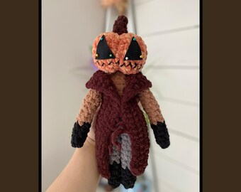 Pumpkin Man gehaakt pdf-patroon, halloween-patroon, pdf-download voor amigurumi, uniek haakpatroon, marktmerk, laag naaiwerk, narrenpatroon