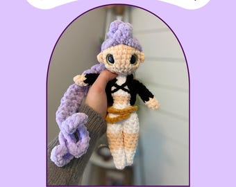 Purple Popstar, stella del kpop, cacciatori di kpop, download PDF per amigurumi, schema all'uncinetto unico, creazione di mercato, cucitura bassa, schema all'uncinetto per stella del kpop