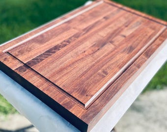 Handcrafted Walnut Cutting Board – Reversible with Juice Groove – (12”x18”x1.5" approximately)