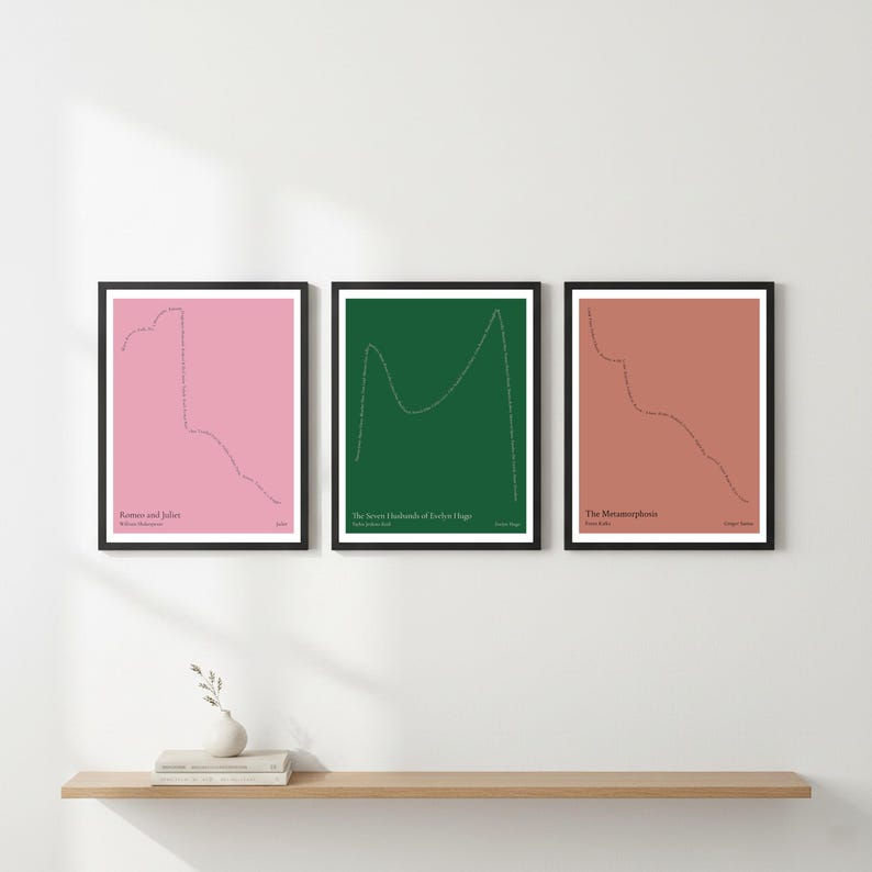 The Shape of the Seven Husbands of Evelyn Hugo Art Print | Taylor Jenkins Reid | Old Hollywood Decor | Book Lover Gift | 11x14 image 9