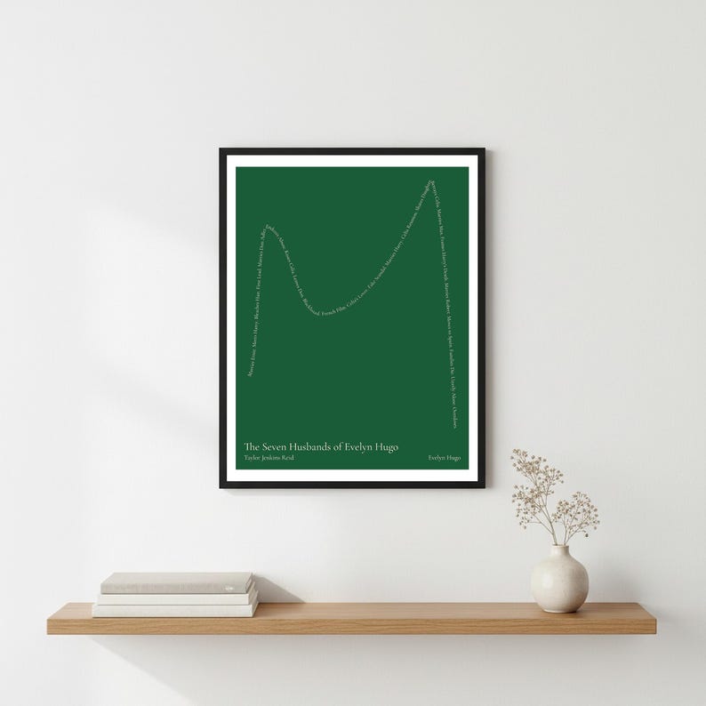 The Shape of the Seven Husbands of Evelyn Hugo Art Print | Taylor Jenkins Reid | Old Hollywood Decor | Book Lover Gift | 11x14 image 8