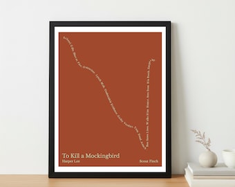 The Shape of To Kill a Mockingbird Art Print | Harper Lee | Literary Wall Art | Book Lover Gift | 11x14