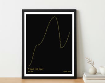 The Shape of Project Hail Mary Art Print | Andy Weir | Bookish Home Decor | Bibliophile Gift | 11x14