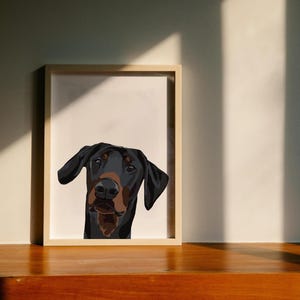 18x24 Doberman Digital Art Print, Doberman Pinscher Wall Art, Minimalist Doberman Poster, Printable Dog Artwork,Instant Download