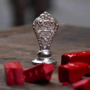 Cachet de cire en étain français fait main - Design de Noël 3D - Fabriqué en France - Outil pour emballer les cadeaux des Fêtes