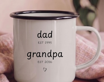 Dad and Grandpa Est Year Mug, Pregnancy Reveal Gift, New Grandpa Coffee Cup, Father to Grandpa Announcement, Personalized Grandpa Mug - 16