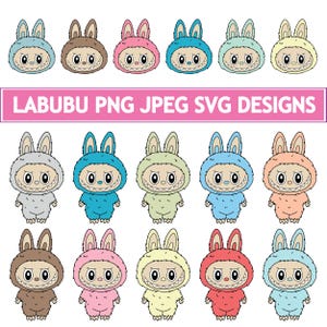 Labubu Designs Svg Png Bundle, Labubu Sticker Png Svg, Labubu Character Vector Digital File for Cricut, Laser Cut Labubu, Instant Download