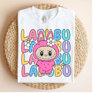 Labubu Monster Doll Png Svg design file for T Shirt Clothes, Pink Doll Character labubu svg, Labubu PNG Gift for Kids, Labubu png