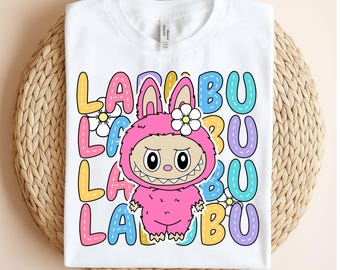 Labubu Monster Doll Png Svg design file for T Shirt Clothes, Pink Doll Character labubu svg, Labubu PNG Gift for Kids, Labubu png