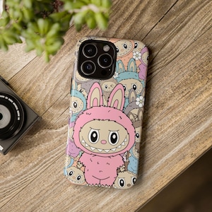 Labubu Phone Case, Kawaii Monster Doll Cover, iPhone 16e 16 15 14 13 12 11 Pro max, Plus, X, Pixel, Samsung Galaxy S24 S23 S22 S20 Ultra