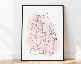 Custom One Line Drawing: Minimalist Portrait From Photo (Digital File)