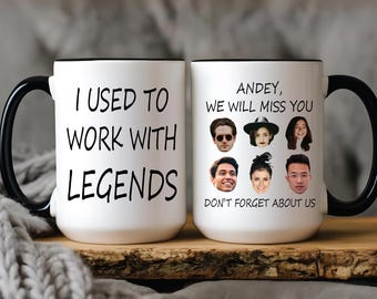 Mug cadeau drôle de collègue à la retraite : j'avais l'habitude de travailler avec des légendes
