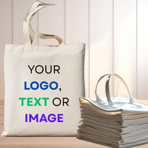 Custom Tote Bags: Bulk Personalised Promotional Bags | Any design | For Branding, Events, Shopping, Gifts | Eco-Friendly & Reusable
