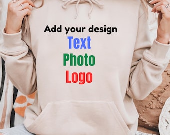 Custom Hoodie: Personalised Hoodie | Front or Back Print | Add Logo, Image, Text