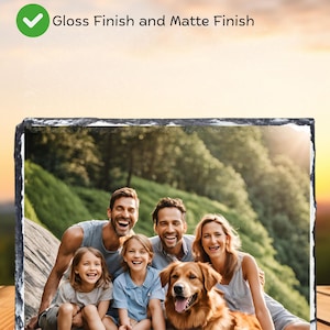 Custom Photo Rock Slate with Stand: Personalised Picture on Natural Slate | Keepsake Gift for Home | Anniversary, Wedding, Memory Stone