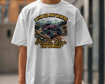 T-shirt, offroad-shirt, autoliefhebbershirt, avonturenshirt, jeepliefhebbers, weekendvibes, 4x4-shirt heren of damescadeau, jeepcadeau.
