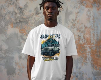 T-shirt, offroad-shirt, autoliefhebbershirt, avonturenshirt, jeepliefhebbers, kleding voor weekendvibes, 4x4-shirt heren- of damescadeau.