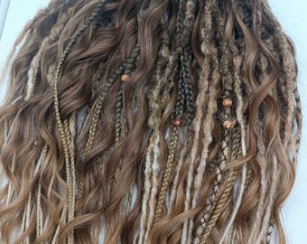 Synthetic dreadlocks & braids. Curly dread, Boho loc extensions, Wavy dreads. Double\Single ended dreadlock