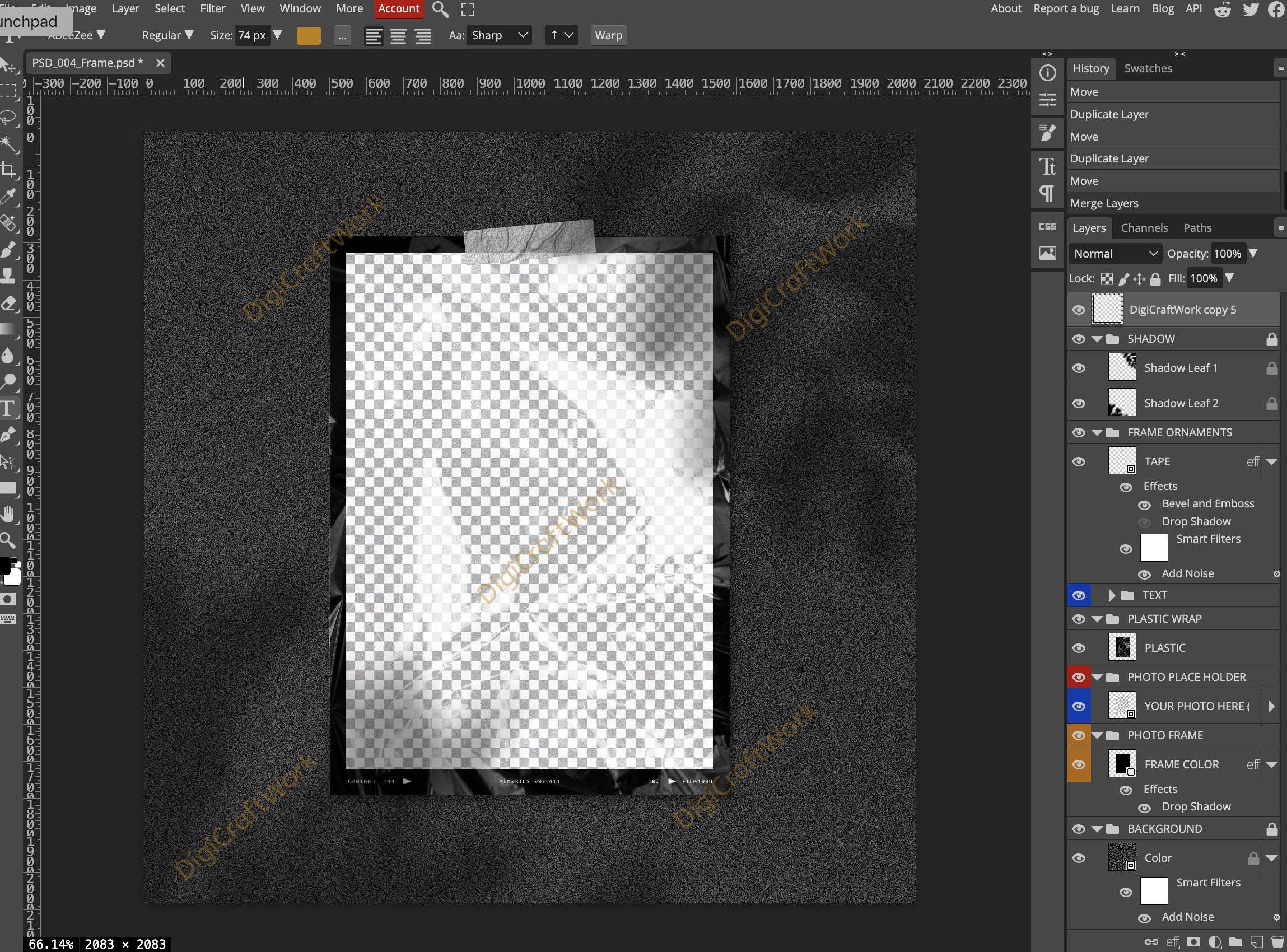 Frame Editable PSD File, Photoshop, Digicraftwork, .psd, Editable Frame ...