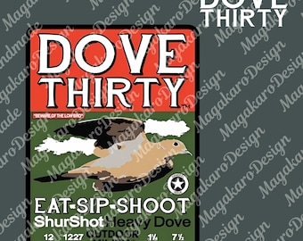 Dove Thirty Hunting PNG SVG, Vintage Dove Hunter Clipart (Digital File)