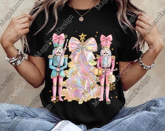 Nep-notenkrakers kerst png (alleen printontwerp niet echt verguld), pastel vakantie coquette png, glitter notenkraker xmas digitaal